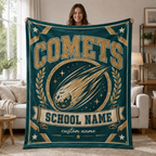 Personalized Mascot Laurel Wreath Blanket, Custom Campus Pride Fan Gift