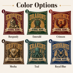 Personalized Mascot Arch Throw Blanket, Custom Campus Pride Fan Gift