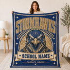 Personalized Mascot Arch Throw Blanket, Custom Campus Pride Fan Gift