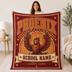 Personalized Mascot Arch Throw Blanket, Custom Campus Pride Fan Gift