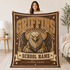 Personalized Mascot Arch Throw Blanket, Custom Campus Pride Fan Gift
