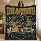 Personalized Mascot Bleacher Blanket, Game Day School Spirit Stadium Throw