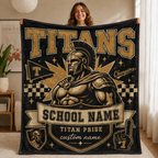Personalized Mascot Bleacher Blanket, Game Day School Spirit Stadium Throw