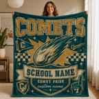 Personalized Mascot Bleacher Blanket, Game Day School Spirit Stadium Throw