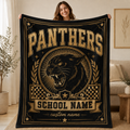 Personalized Mascot Medallion Blanket, Custom Campus Pride Fan Gift