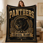 Personalized Mascot Medallion Blanket, Custom Campus Pride Fan Gift