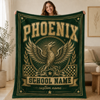 Personalized Mascot Medallion Blanket, Custom Campus Pride Fan Gift