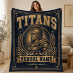 Personalized Mascot Medallion Blanket, Custom Campus Pride Fan Gift