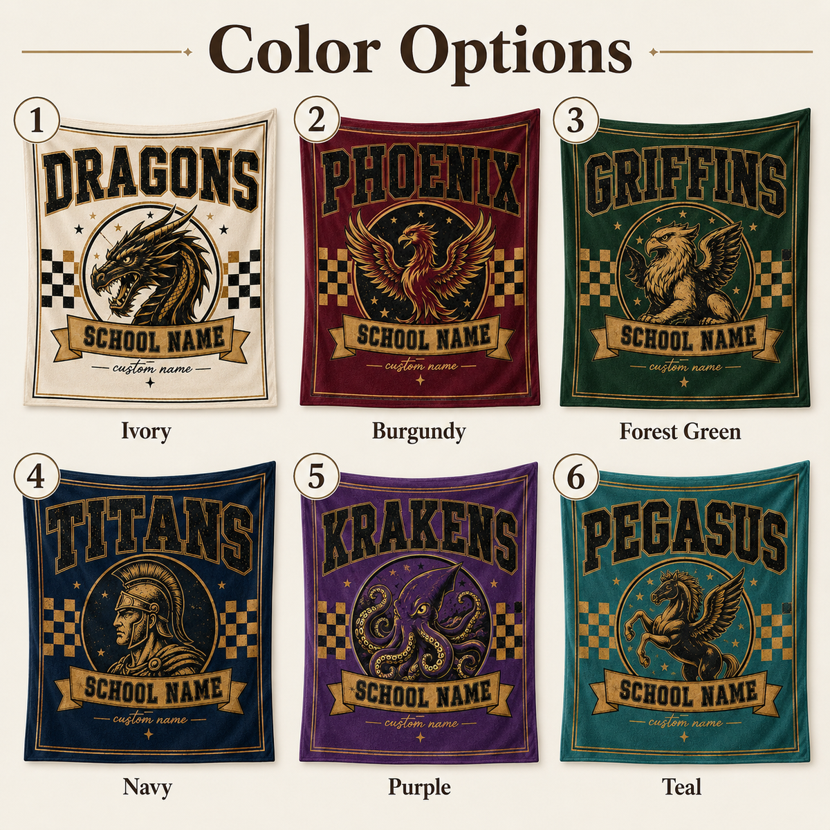 Personalized Collegiate Seal Fleece Blanket, Game Day Stadium Throw
