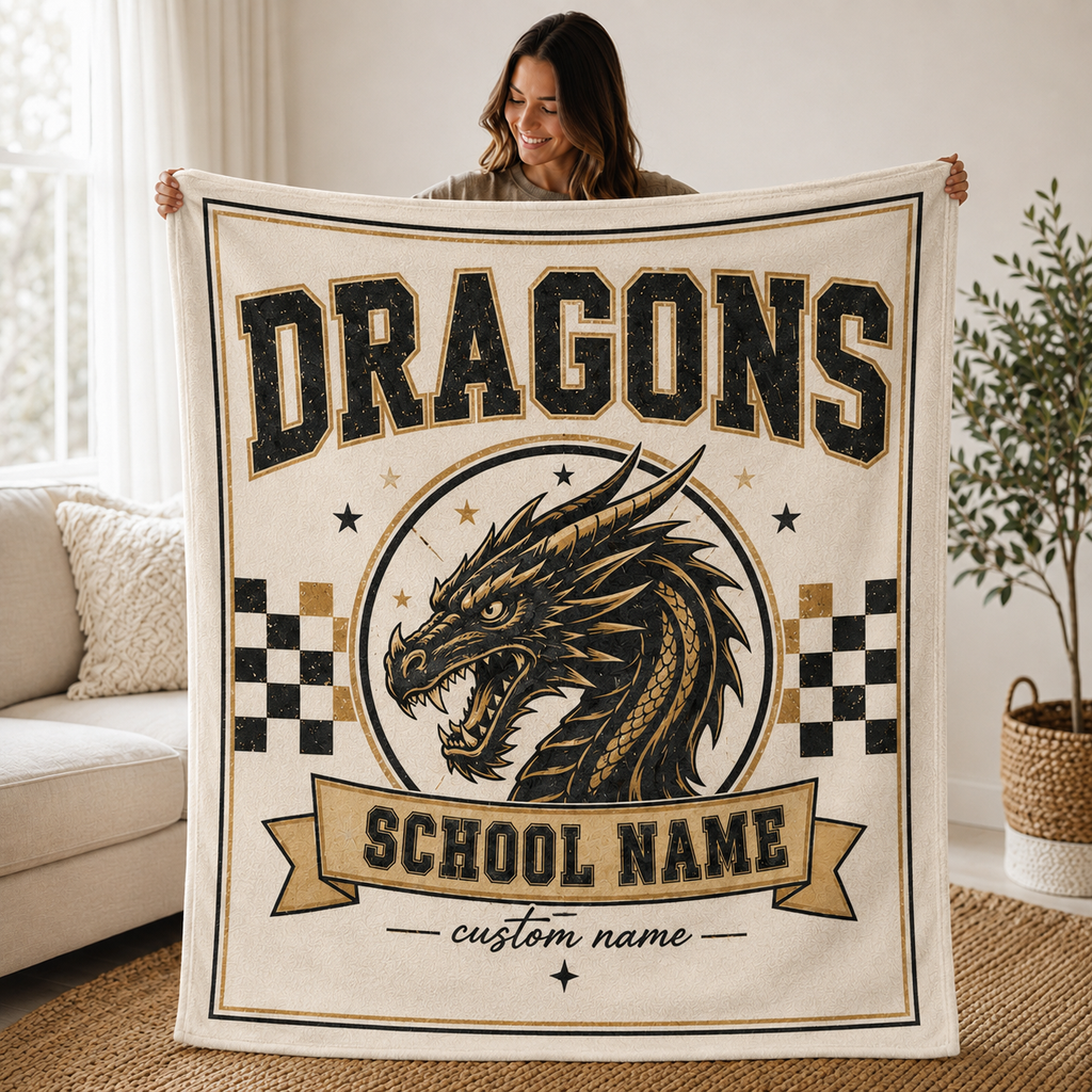 Personalized Collegiate Seal Fleece Blanket, Game Day Stadium Throw