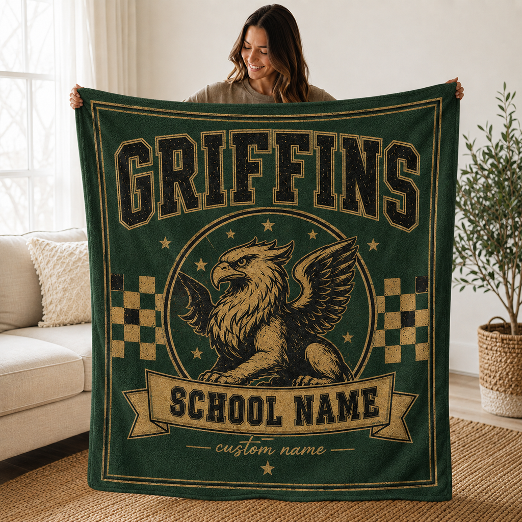 Personalized Collegiate Seal Fleece Blanket, Game Day Stadium Throw