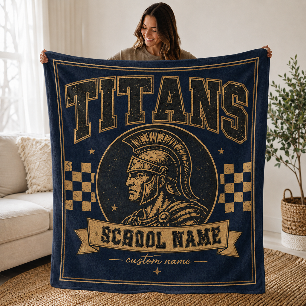 Personalized Collegiate Seal Fleece Blanket, Game Day Stadium Throw