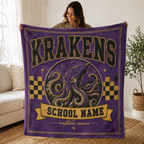 Personalized Collegiate Seal Fleece Blanket, Game Day Stadium Throw