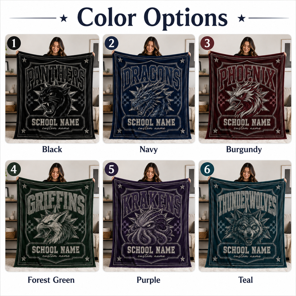 Custom Checkered Spirit Fleece Blanket, Game Day Stadium Throw