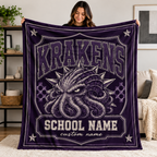 Custom Checkered Spirit Fleece Blanket, Game Day Stadium Throw