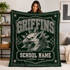 Custom Checkered Spirit Fleece Blanket, Game Day Stadium Throw