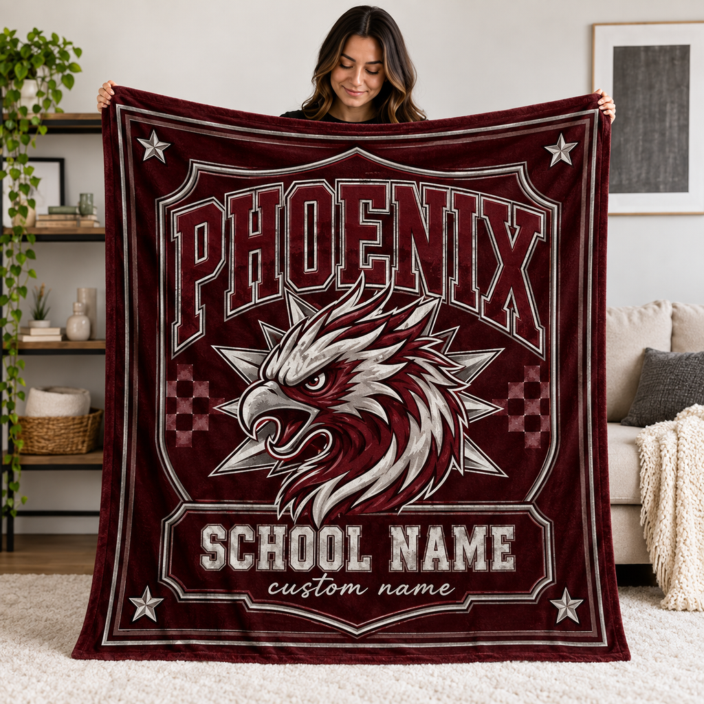 Custom Checkered Spirit Fleece Blanket, Game Day Stadium Throw