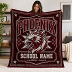 Custom Checkered Spirit Fleece Blanket, Game Day Stadium Throw