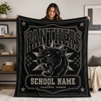 Custom Checkered Spirit Fleece Blanket, Game Day Stadium Throw