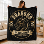 Personalized Vintage Mascot Blanket, Game Day Stadium Throw