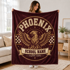 Personalized Vintage Mascot Blanket, Game Day Stadium Throw