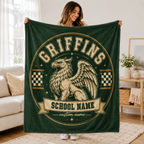 Personalized Vintage Mascot Blanket, Game Day Stadium Throw