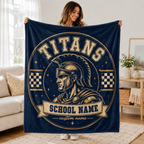 Personalized Vintage Mascot Blanket, Game Day Stadium Throw