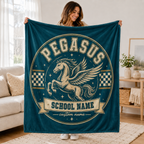 Personalized Vintage Mascot Blanket, Game Day Stadium Throw