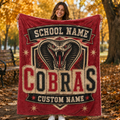 Personalized Mascot Banner Shield Blanket, Custom Campus Fan Gift