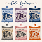 Personalized School Pennant Fleece Blanket, Custom Campus Fan Gift