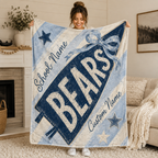 Personalized Pennant Mascot Fleece Blanket, Game Day Stadium Throw