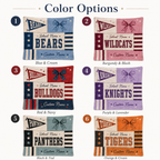 Personalized Coquette Bow Fleece Blanket, Custom Campus Spirit Gift