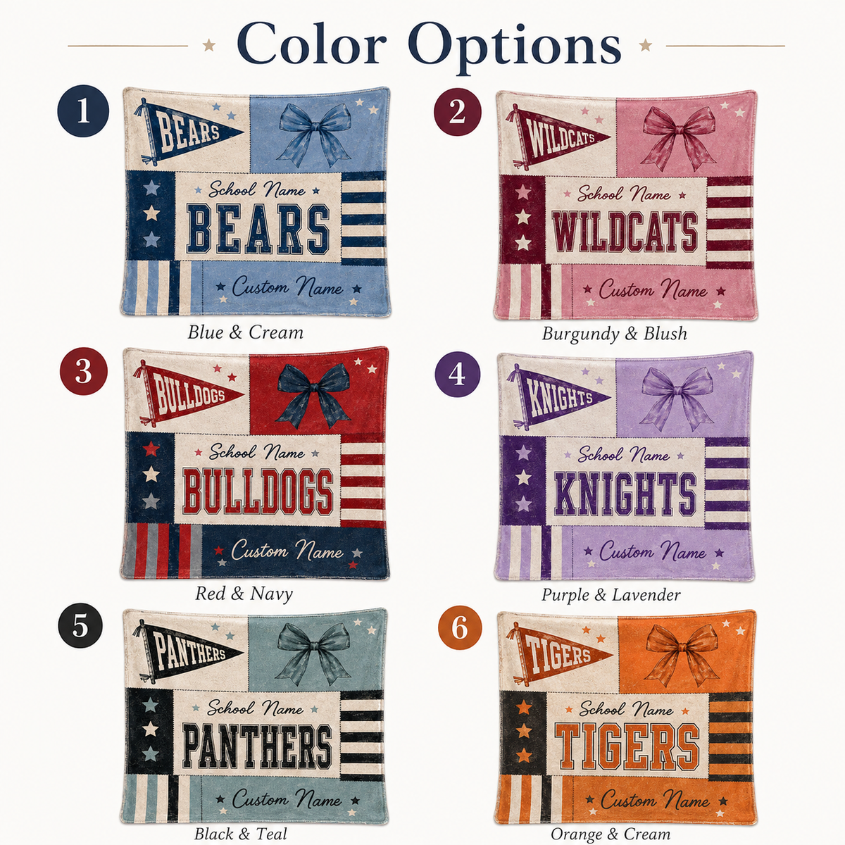 Personalized Coquette Bow Fleece Blanket, Custom Campus Spirit Gift