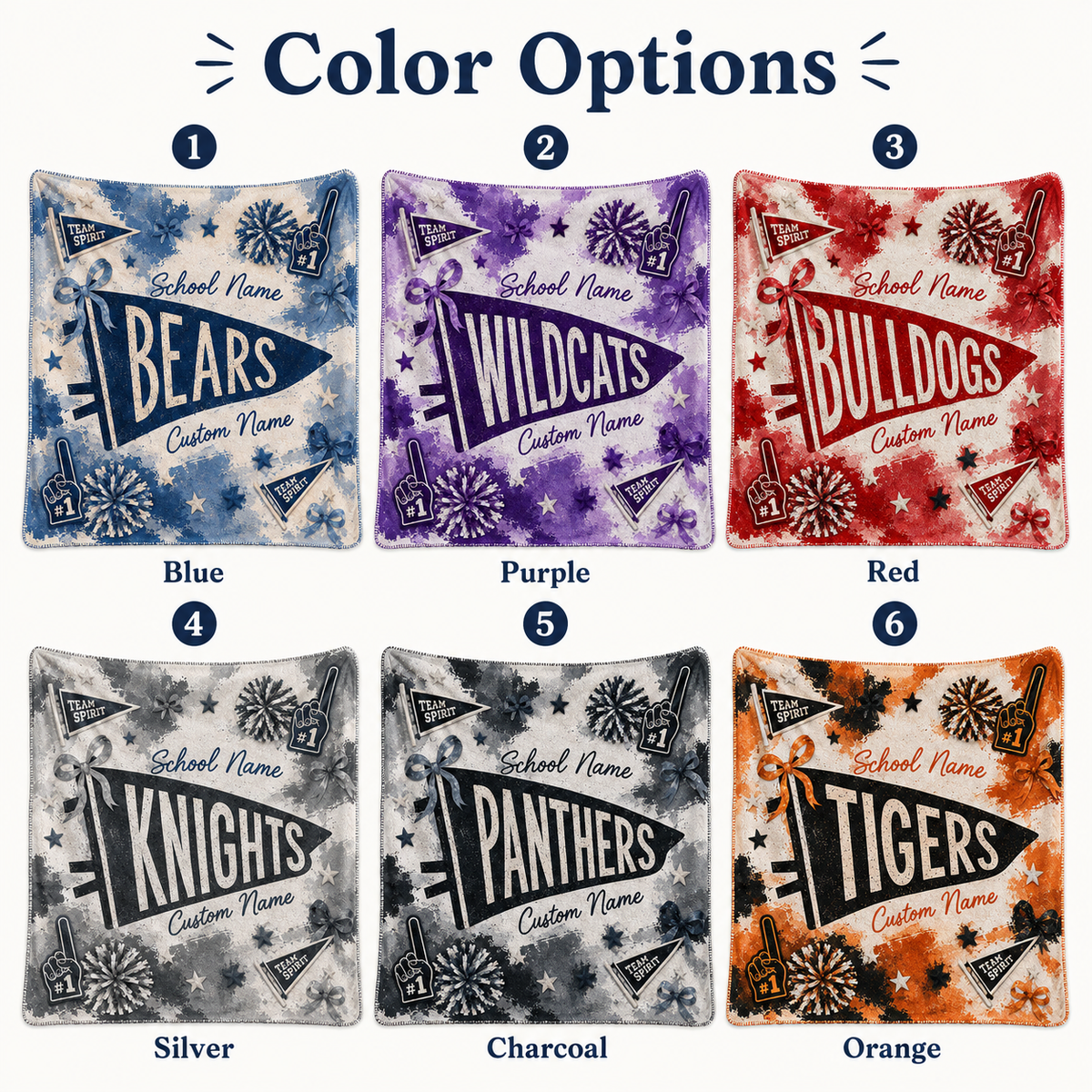 Personalized Coquette Bow Fleece Blanket, Custom School Spirit Gift
