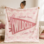 Custom Scallop Wave Pennant Blanket, Game Day Stadium Throw