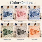 Custom Scallop Wave Pennant Blanket, Game Day Stadium Throw