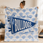 Custom Scallop Wave Pennant Blanket, Game Day Stadium Throw