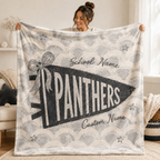 Custom Scallop Wave Pennant Blanket, Game Day Stadium Throw
