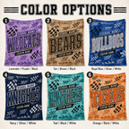 Personalized Checkered Stadium Fleece Throw, Custom Team Spirit Blanket