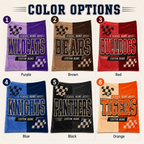 Personalized Split Color Mascot Blanket, Custom School Spirit Fan Gift