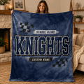 Personalized Checkered Stadium Fleece Throw, Custom Team Spirit Blanket