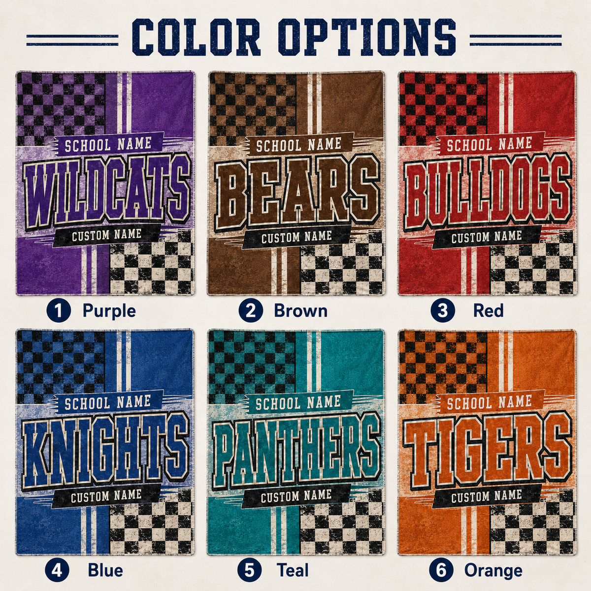 Personalized Split Color Mascot Fleece Blanket, Custom School Spirit Gift