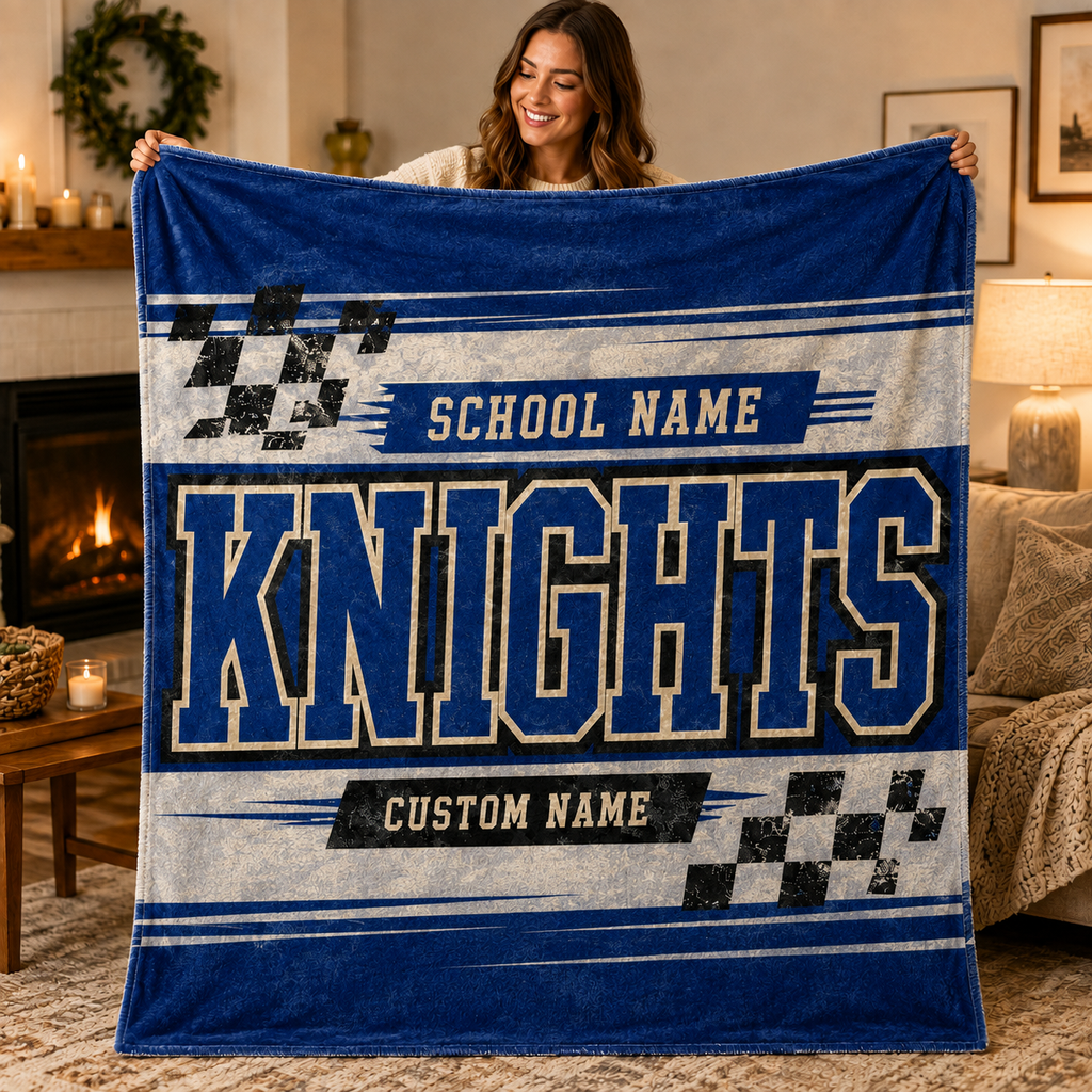 Personalized Collegiate Shield Fleece Blanket, Game Day Stadium Throw