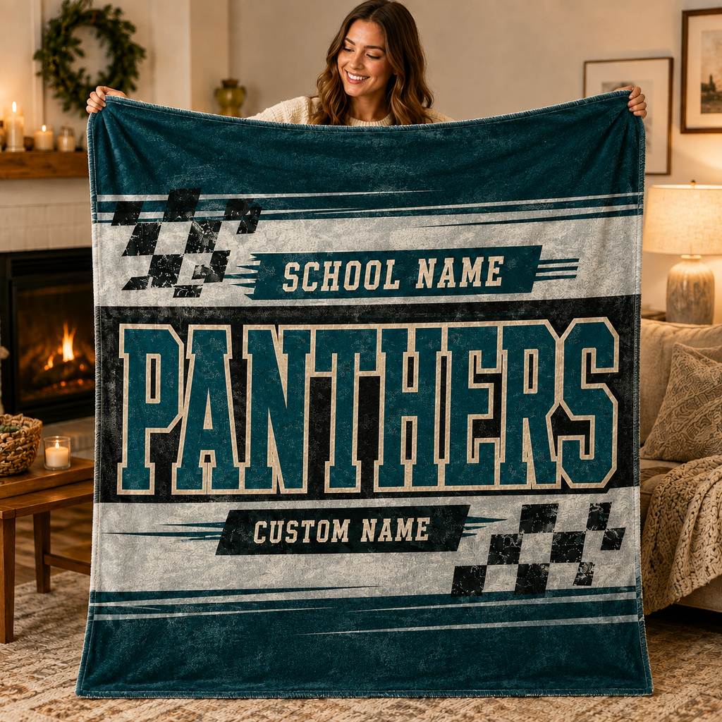 Personalized Collegiate Shield Fleece Blanket, Game Day Stadium Throw
