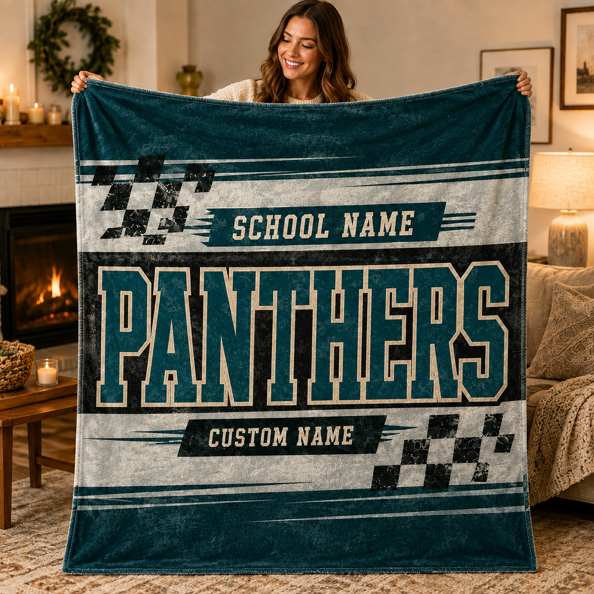 Personalized Collegiate Shield Fleece Blanket, Game Day Stadium Throw
