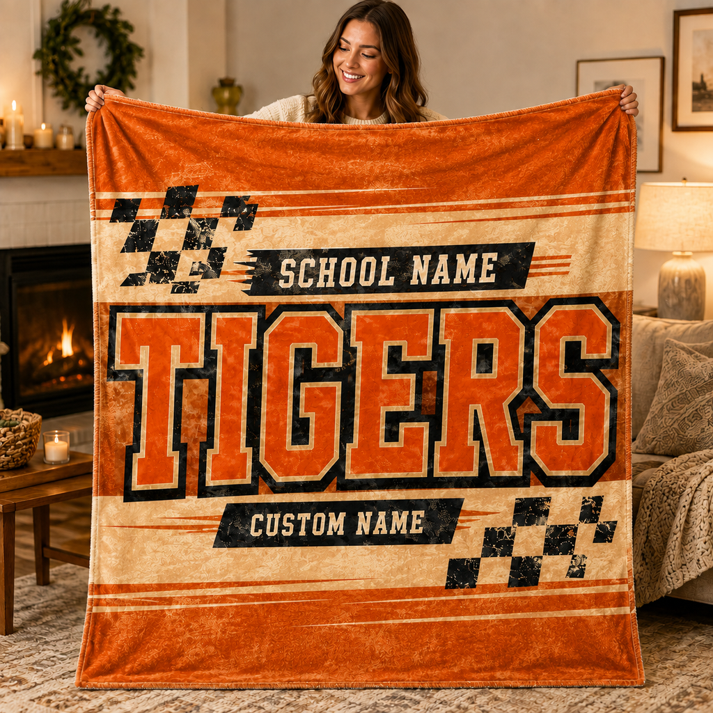 Personalized Collegiate Shield Fleece Blanket, Game Day Stadium Throw
