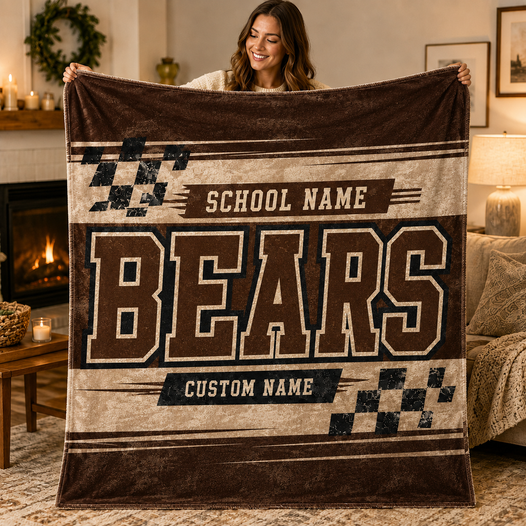 Personalized Collegiate Shield Fleece Blanket, Game Day Stadium Throw