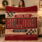 Personalized Collegiate Shield Fleece Blanket, Game Day Stadium Throw