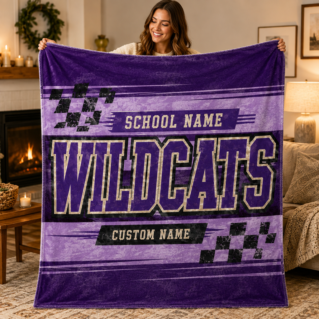 Personalized Collegiate Shield Fleece Blanket, Game Day Stadium Throw