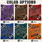 Personalized Racing Mascot Fleece Blanket, Custom School Spirit Gift